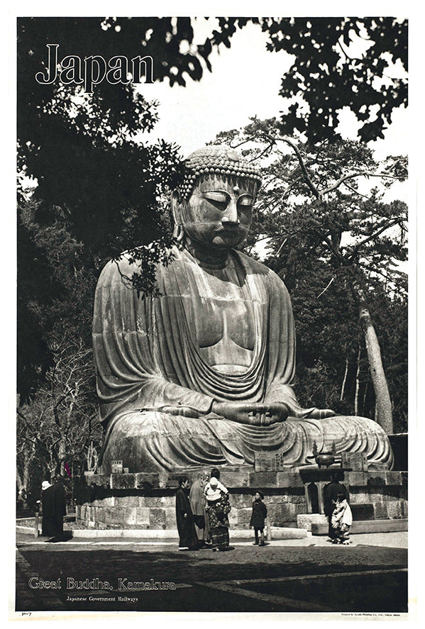 Japan - Budhha - Kamakura - Railway - Vintage Travel Poster