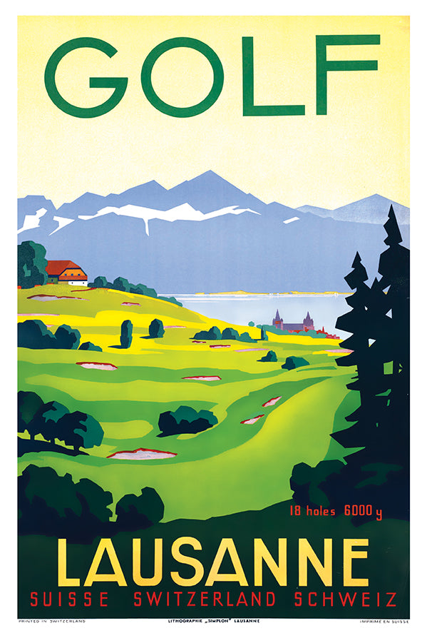 Switzerland - Laussanne 2 - Vintage Travel Poster