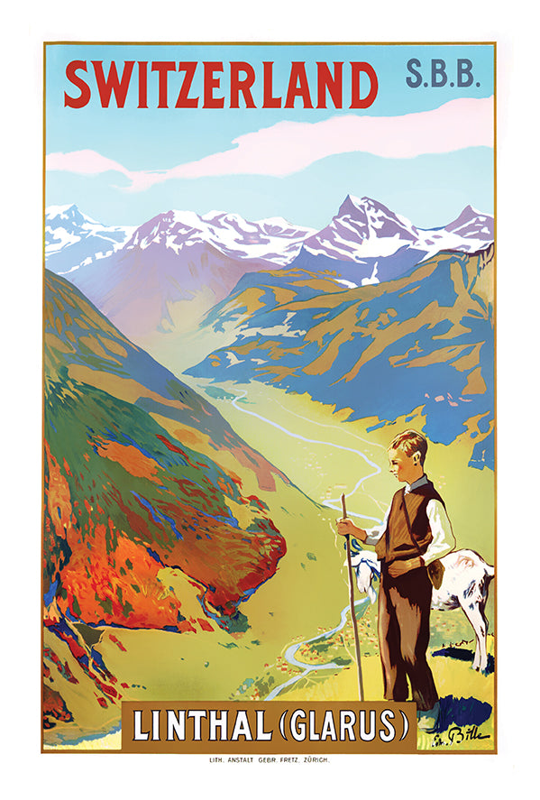 Switzerland - Linthal - Vintage Travel Poster