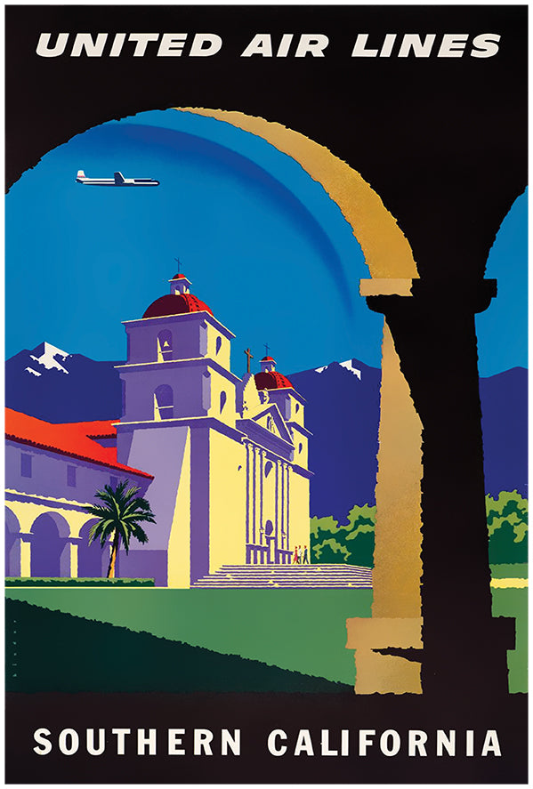 United Airlines - Southern California 2 - Vintage Travel Poster