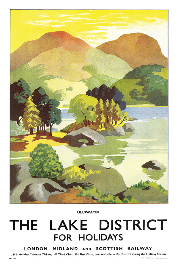 UK - Lake District - Vintage Travel Poster