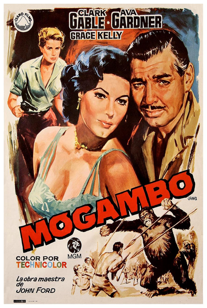 Mogambo 1953 - Spanish – Vintage Classic Movie Poster