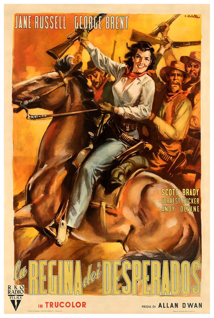 Montana Belle 1952 - Italian v2 - Vintage Classic Movie Poster