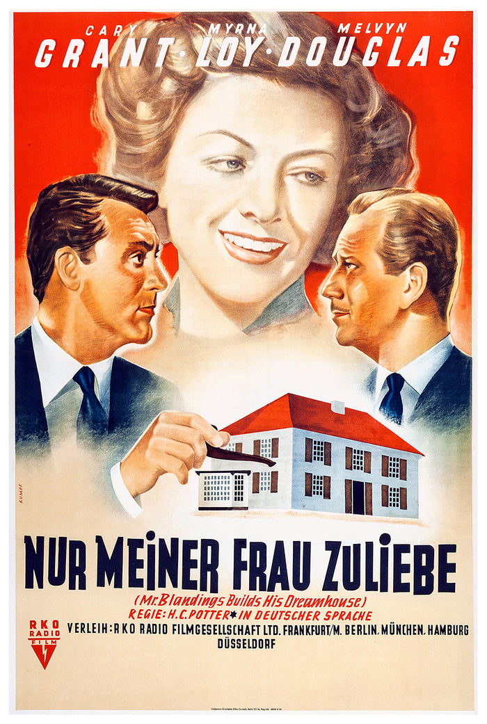 Mr. Blandings Builds His Dream House 1948 - Cary Grant - Germany - Classic Movie Poster