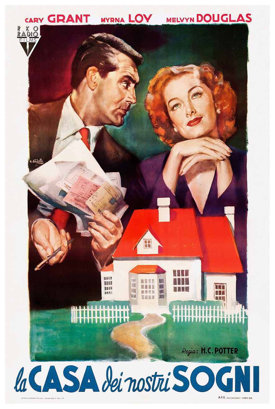 Mr. Blandings Builds His Dream House 1948 - Cary Grant - Italy - Classic Movie Poster