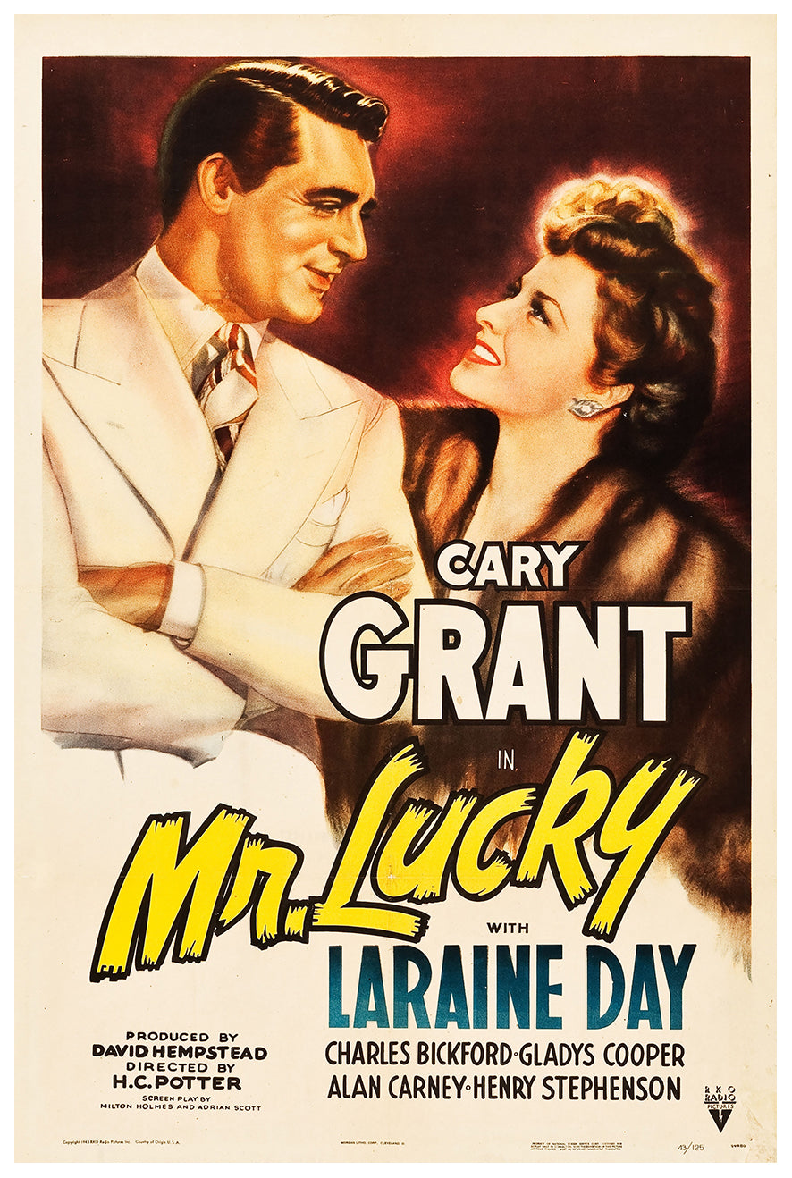 Mr. Lucky 1943 - Cary Grant - US - Classic Movie Poster