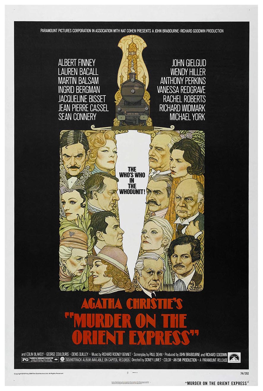Murder on the Orient Express 1974 v1 - Sean Connery - Vintage Classic Movie Poster