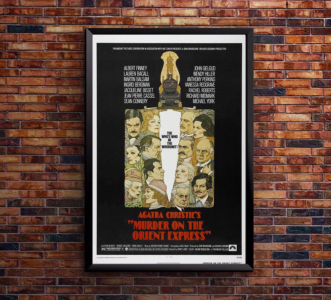 Murder on the Orient Express 1974 v1 - Sean Connery - Vintage Classic Movie Poster