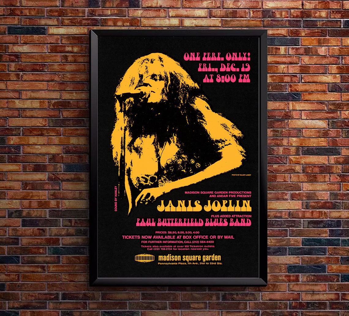 Janis Joplin - Madison Square Garden - 1969 - Music Concert Poster