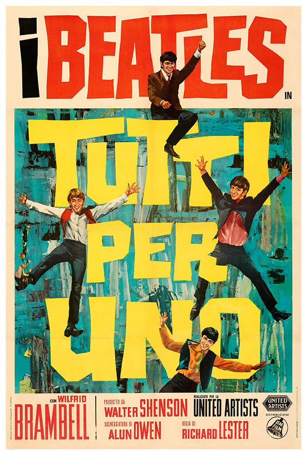 The Beatles - A Hard Days Night - 1964 - Italian - Music Concert Poster