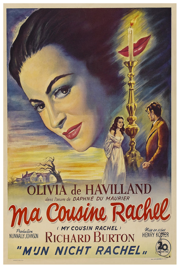 My Cousin Rachel 1952 - James Cagney - Belgium - Classic Movie Poster