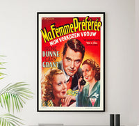 My Favorite Wife 1940 - Cary Grant - Belgium - Classic Movie Poster