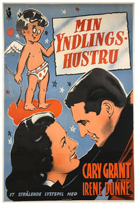 My Favorite Wife 1940 - Cary Grant - Denmark - Classic Movie Poster
