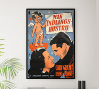 My Favorite Wife 1940 - Cary Grant - Denmark - Classic Movie Poster