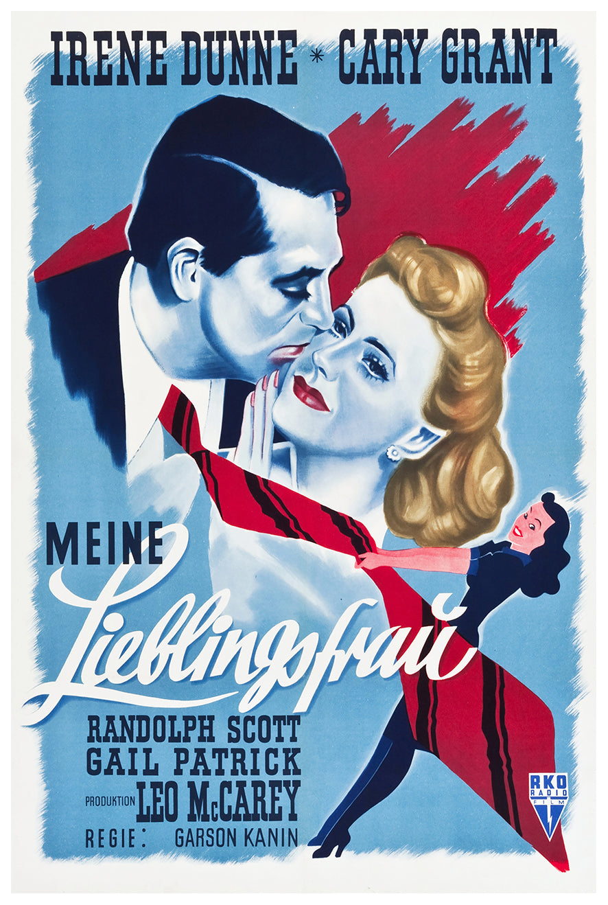 My Favorite Wife 1940 - Cary Grant - Germany - Classic Movie Poster