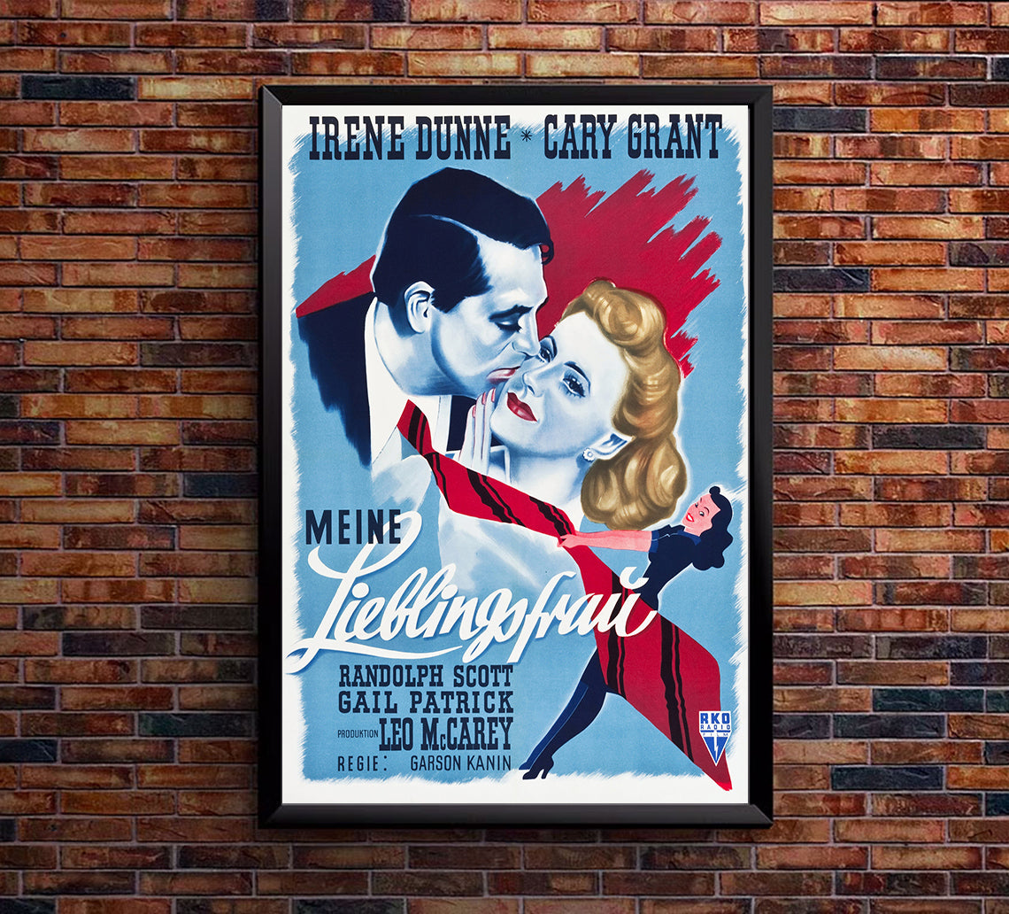 My Favorite Wife 1940 - Cary Grant - Germany - Classic Movie Poster