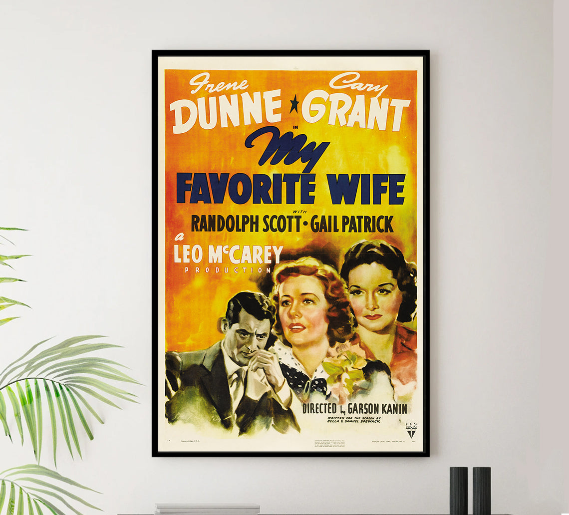 My Favorite Wife 1940 - Cary Grant - US - Classic Movie Poster