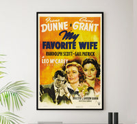 My Favorite Wife 1940 - Cary Grant - US - Classic Movie Poster