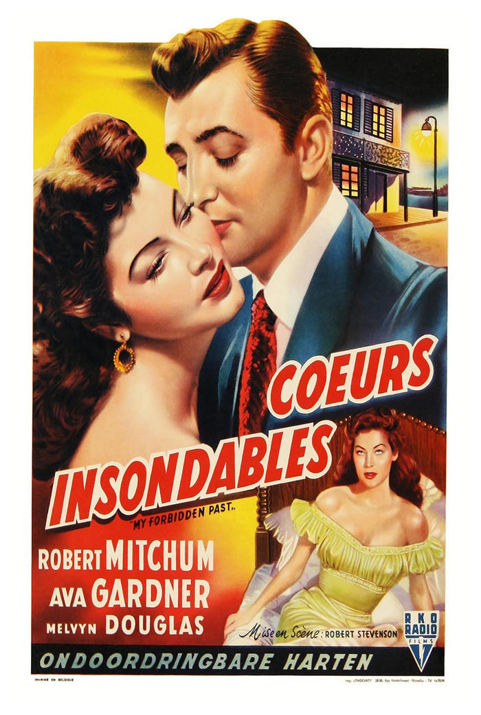 My Forbidden Past 1951 - Belgium - Robert Mitchum - Vintage Classic Movie Poster