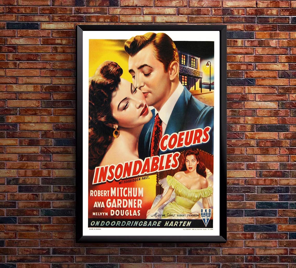 My Forbidden Past 1951 - Belgium - Robert Mitchum - Vintage Classic Movie Poster