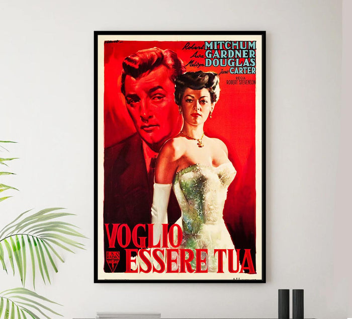 My Forbidden Past 1951 - Italian - Robert Mitchum - Vintage Classic Movie Poster