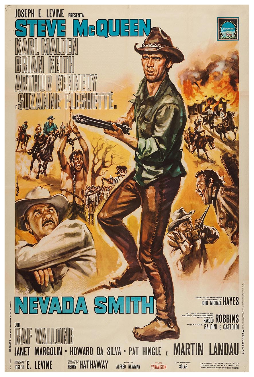 Nevada Smith 1966 - Italy - Steve McQueen - Vintage Classic Movie Poster