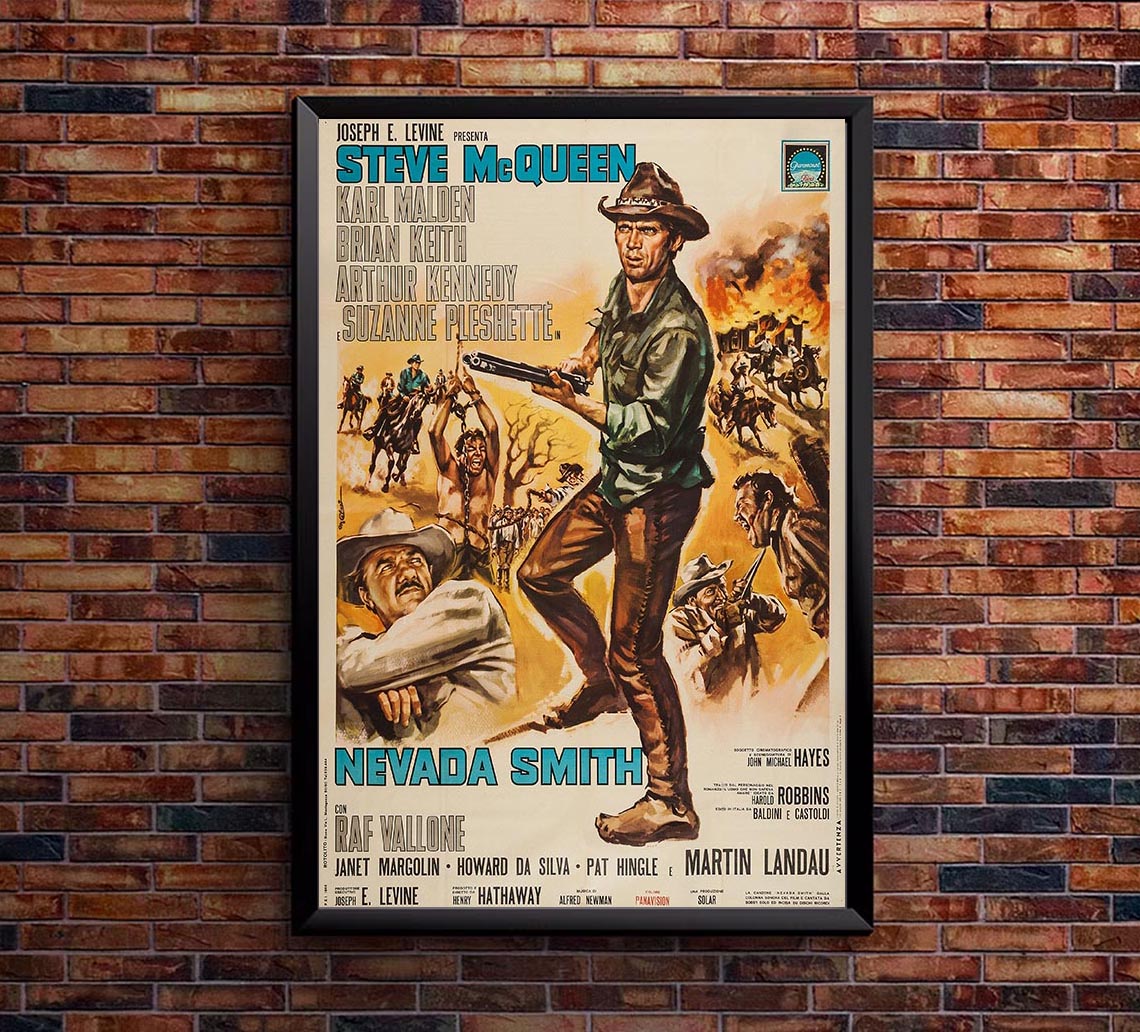 Nevada Smith 1966 - Italy - Steve McQueen - Vintage Classic Movie Poster