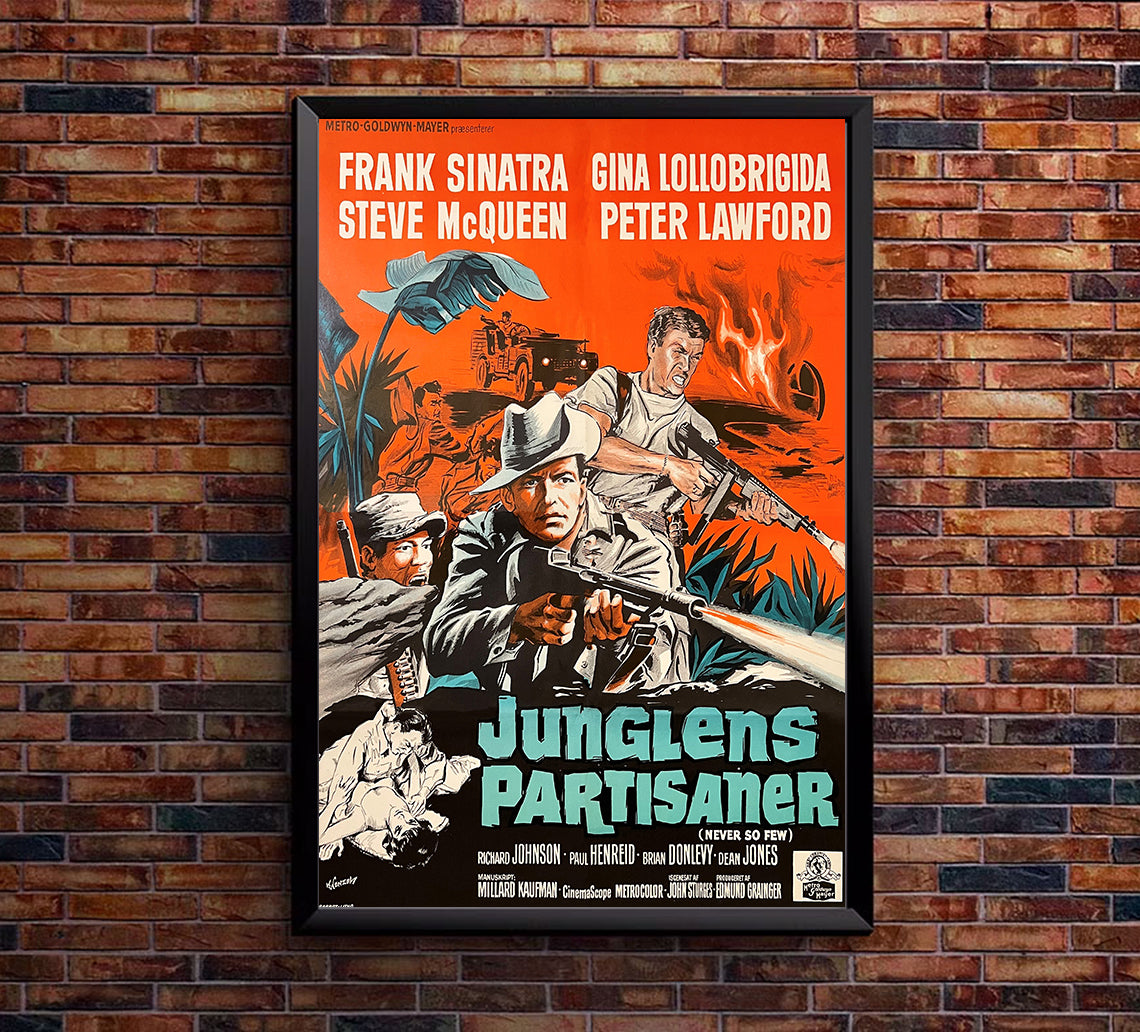 Never So Few 1959 - Frank Sinatra - Denmark - Classic Movie Poster