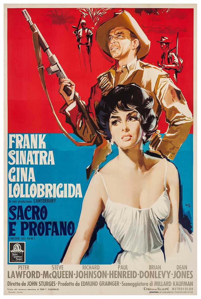 Never So Few 1959 - Frank Sinatra - Italy - Classic Movie Poster