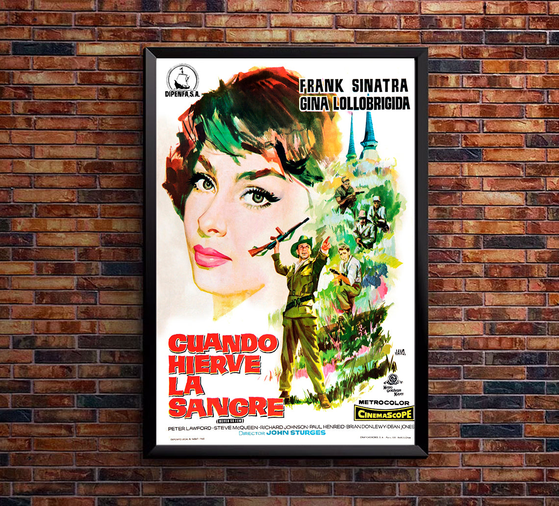 Never So Few 1959 - Frank Sinatra - Spain - Classic Movie Poster