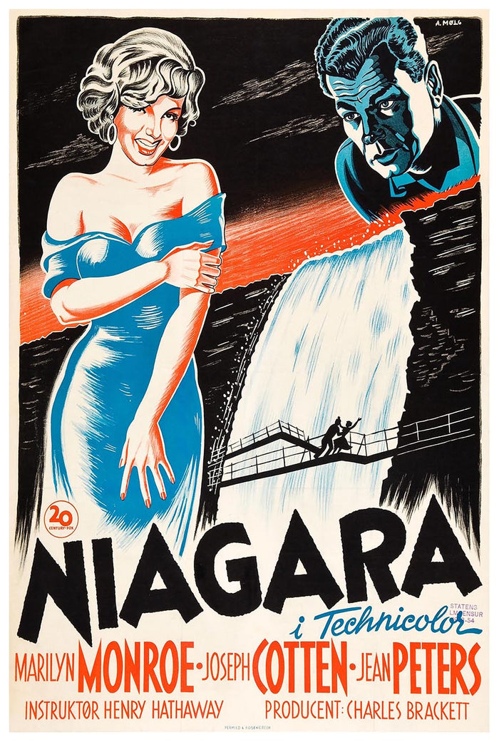 Niagara 1953 - Denmark - Vintage Classic Movie Poster