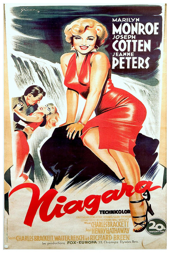 Niagara 1953 - French - Vintage Classic Movie Poster