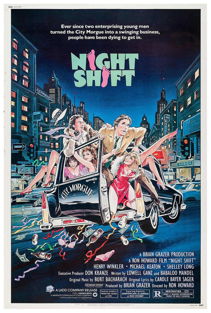 Night Shift 1982 - Kevin Costner - Vintage Classic Movie Poster