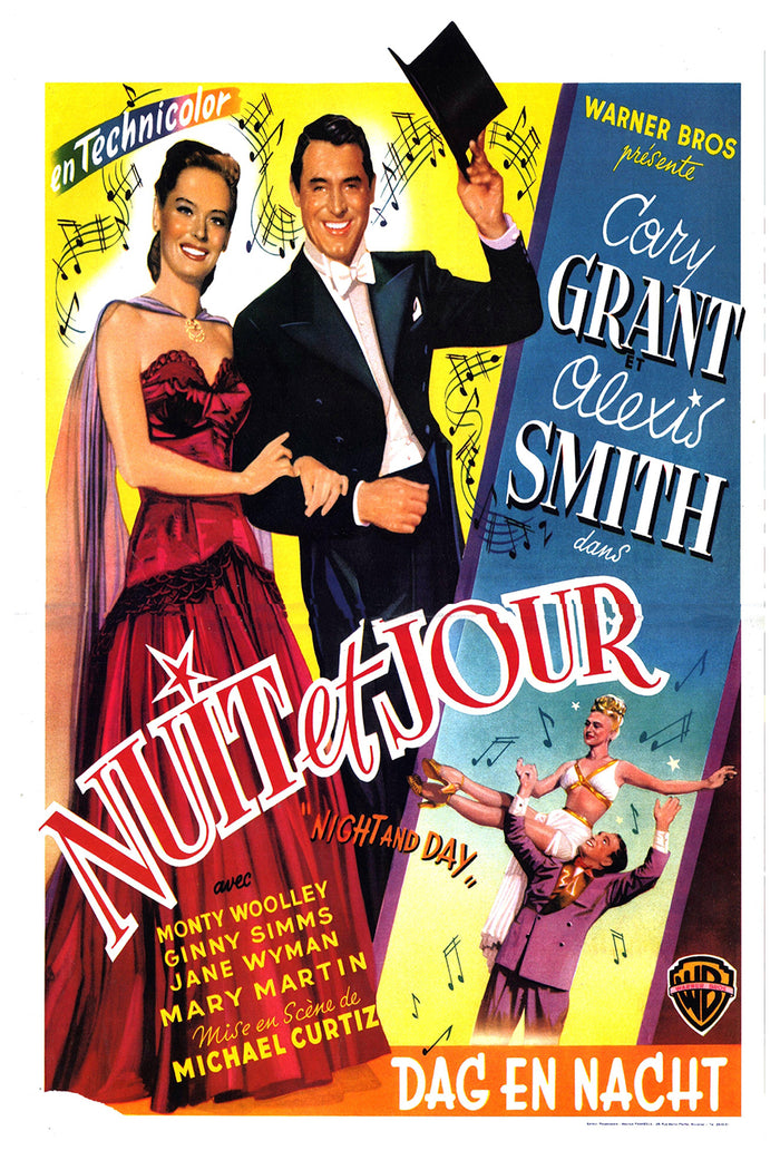 Night and Day 1946 - Cary Grant - Belgium - Classic Movie Poster