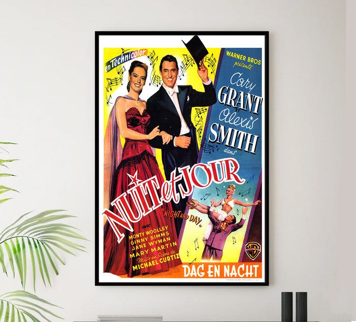 Night and Day 1946 - Cary Grant - Belgium - Classic Movie Poster