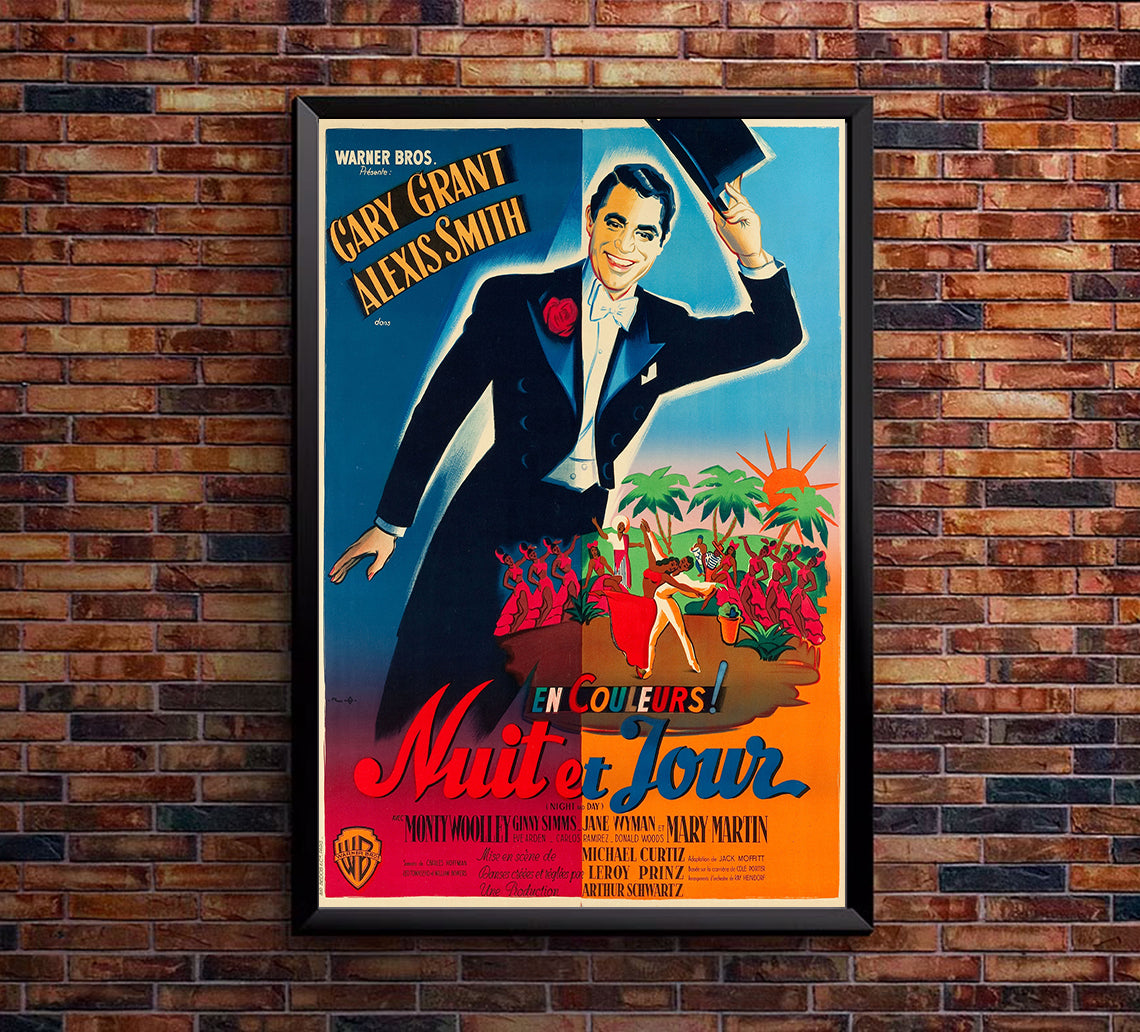 Night and Day 1946 - Cary Grant - France - Classic Movie Poster