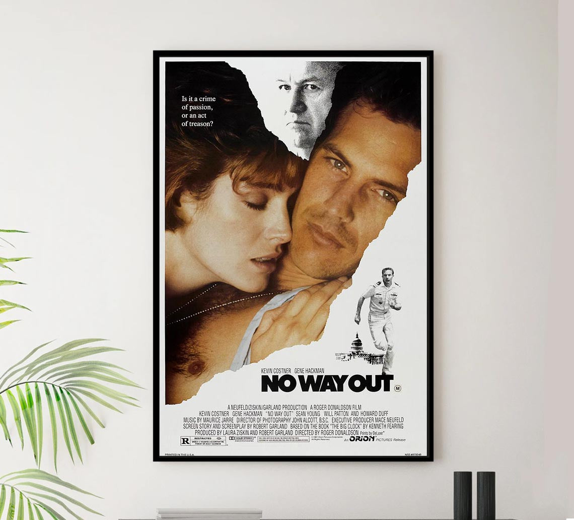 No Way Out 1987 - Kevin Costner - Vintage Classic Movie Poster
