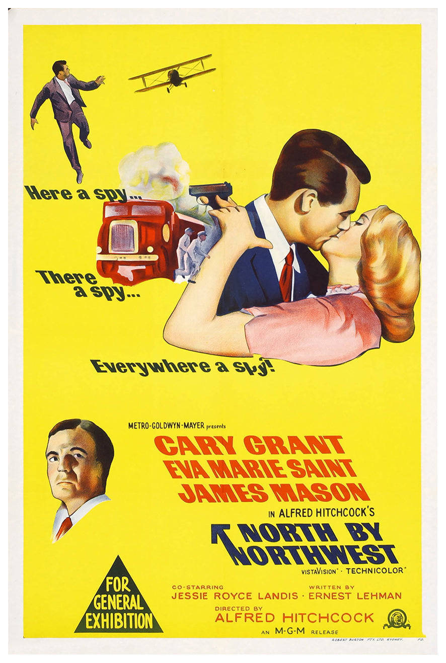 North by Northwest 1959 - Hitchcock - Australia - Classic Movie Poster