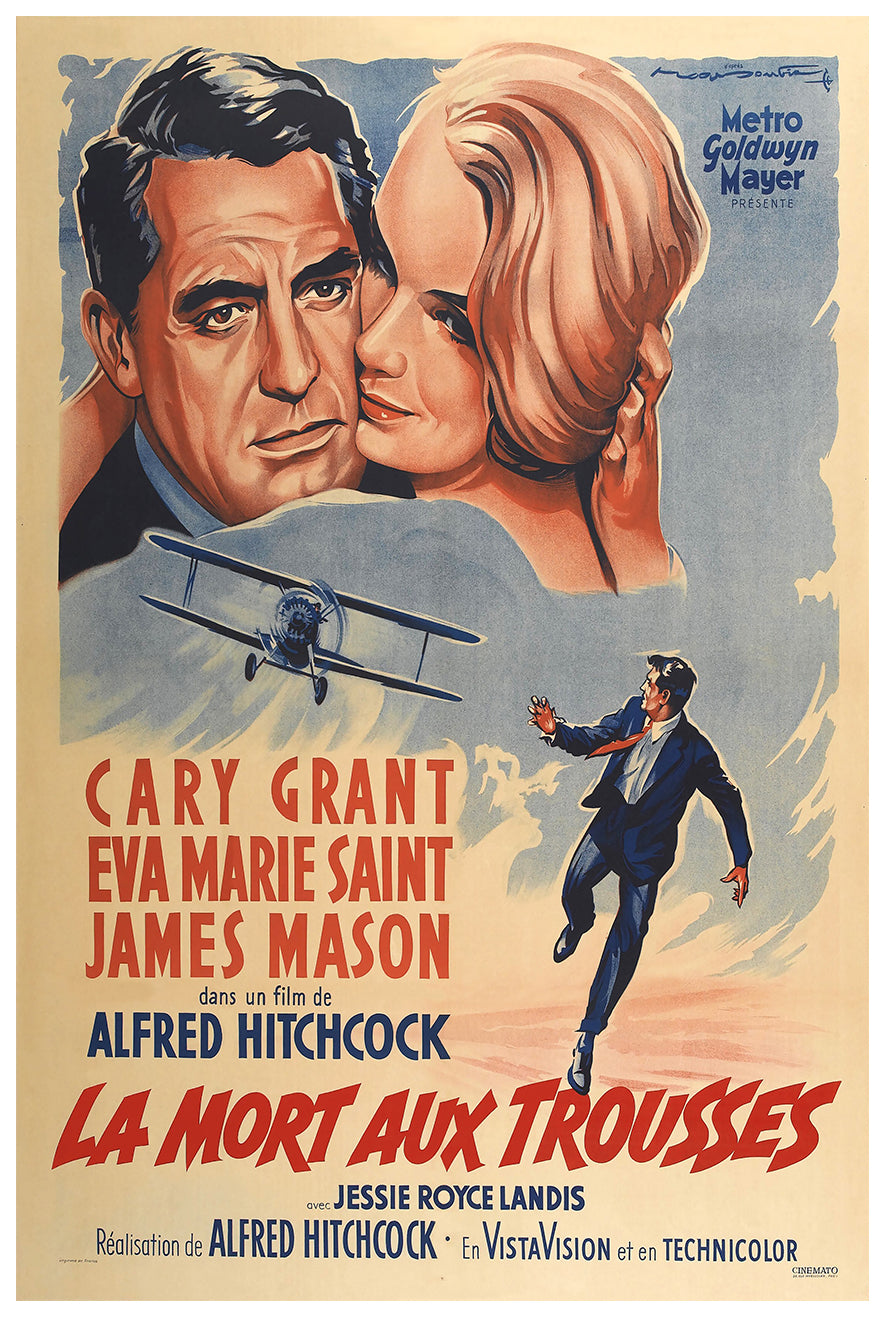 North by Northwest 1959 - Hitchcock - France - Classic Movie Poster