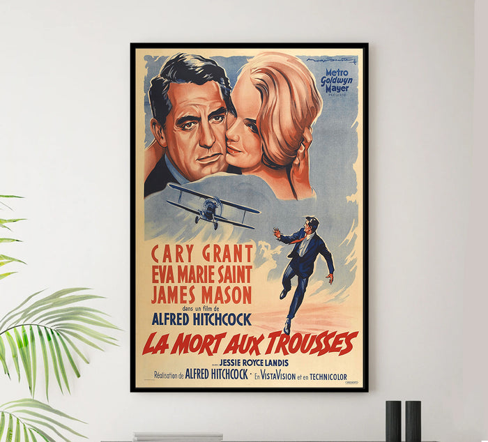 North by Northwest 1959 - Hitchcock - France - Classic Movie Poster