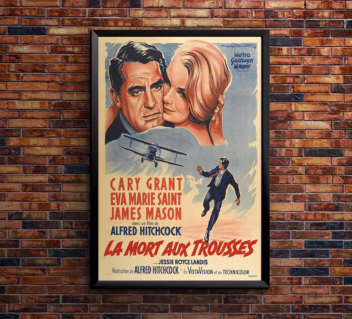 North by Northwest 1959 - Hitchcock - France - Classic Movie Poster