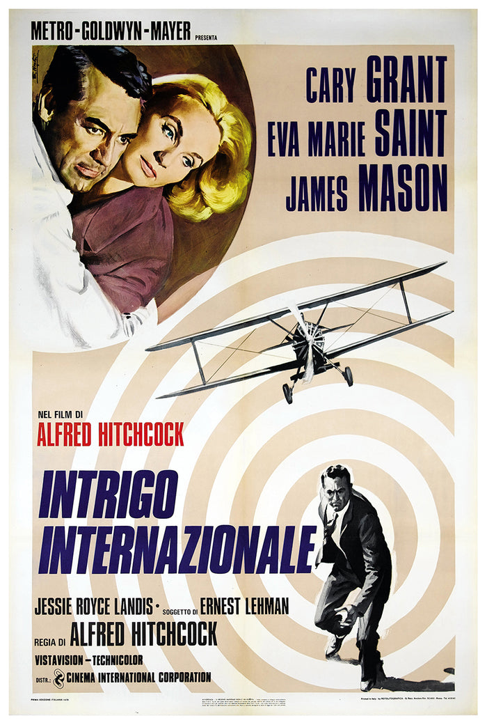 North by Northwest 1959 - Hitchcock - Italy (2) - Classic Movie Poster