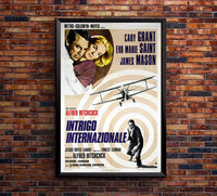 North by Northwest 1959 - Hitchcock - Italy (2) - Classic Movie Poster