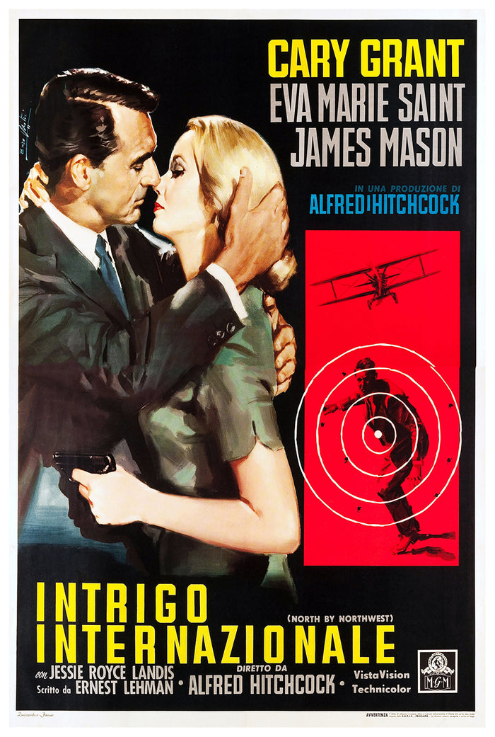 North by Northwest 1959 - Hitchcock - Italy - Classic Movie Poster