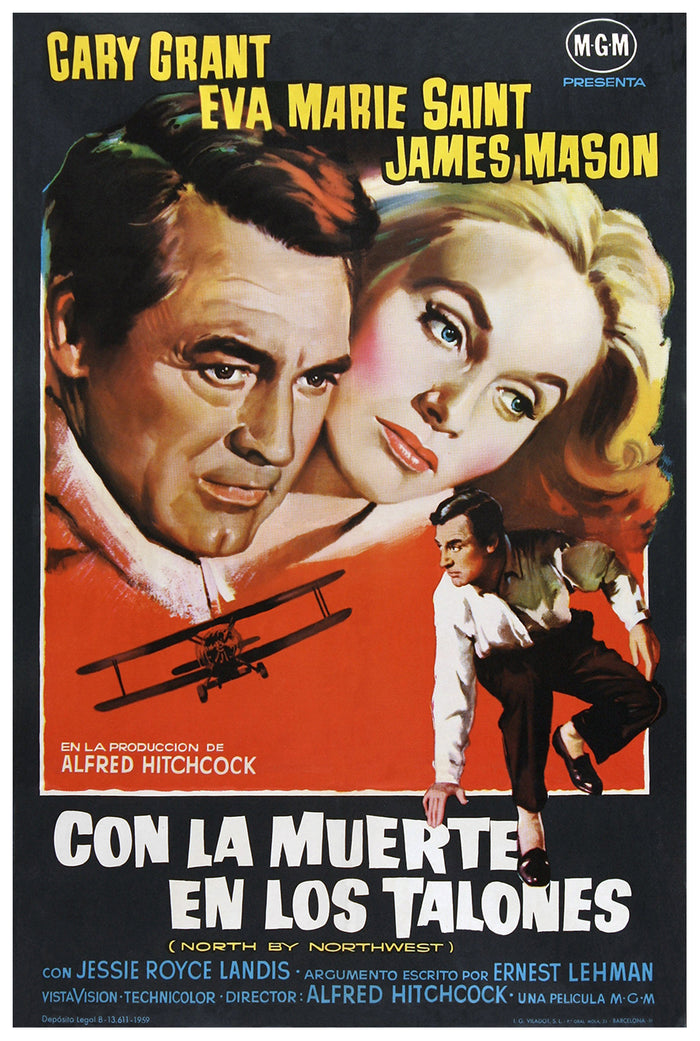 North by Northwest 1959 - Hitchcock - Spain - Classic Movie Poster