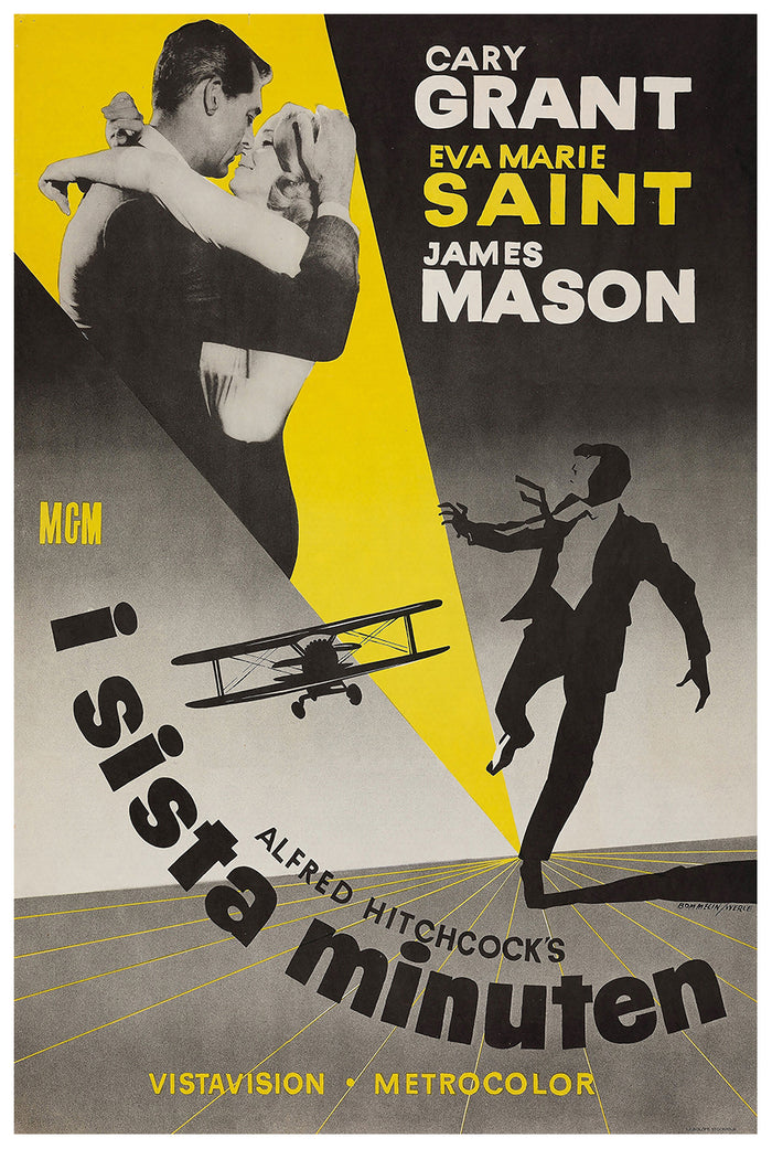 North by Northwest 1959 - Hitchcock - Sweden - Classic Movie Poster
