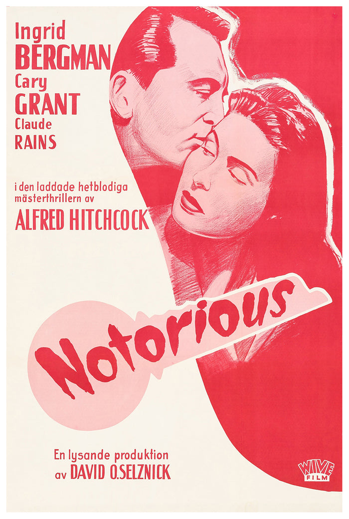 Notorious 1946 - Cary Grant - Sweden - Classic Movie Poster