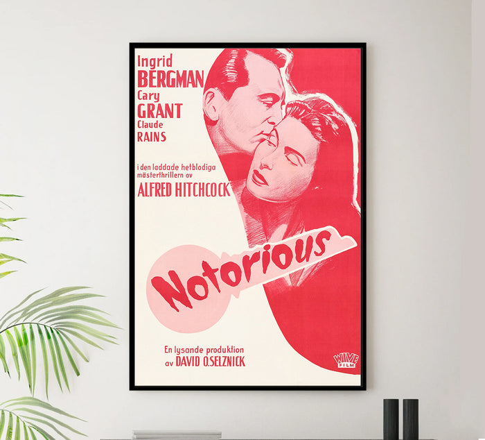 Notorious 1946 - Cary Grant - Sweden - Classic Movie Poster