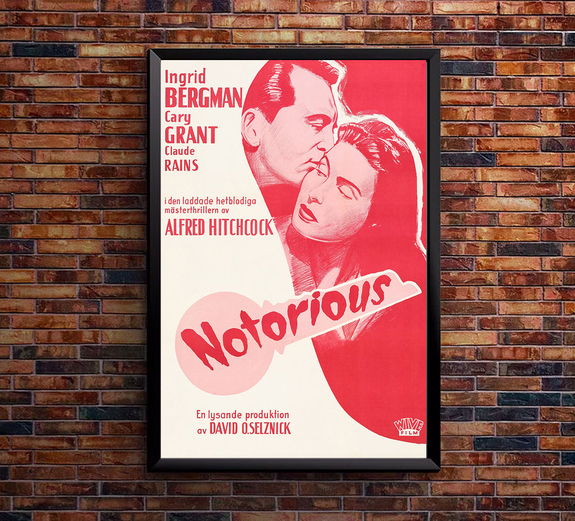 Notorious 1946 - Cary Grant - Sweden - Classic Movie Poster