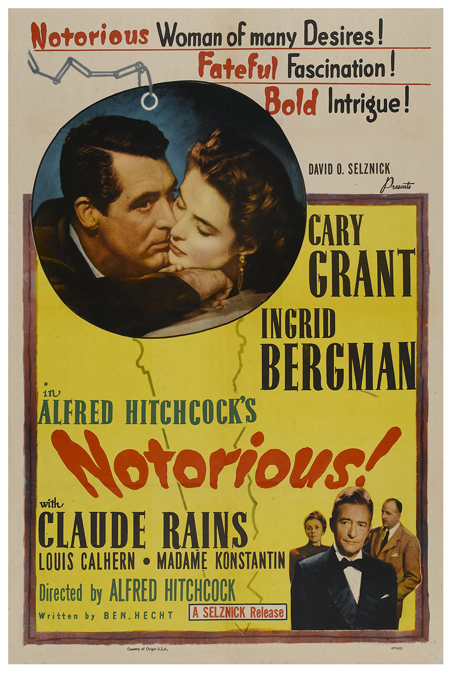 Notorious 1946 - Cary Grant - US(2) - Classic Movie Poster